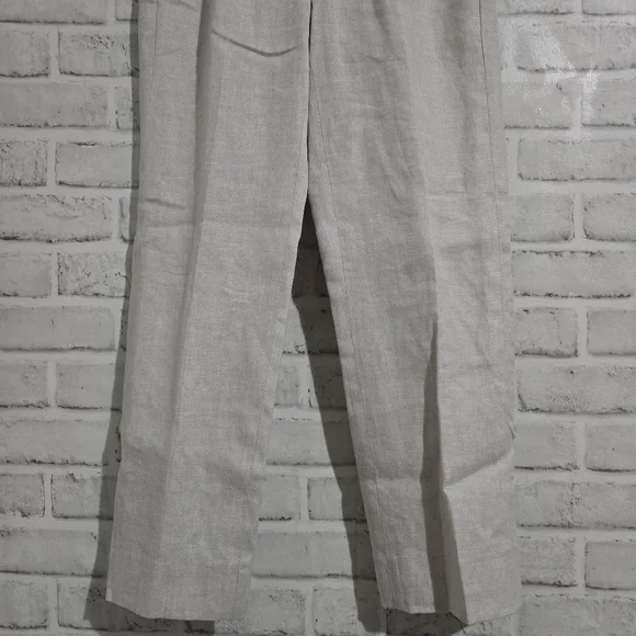 EUC J. Crew Kate Straight-Leg Pant in Stretch Linen Blend Ivory‎ Size 0P - Picture 8 of 11